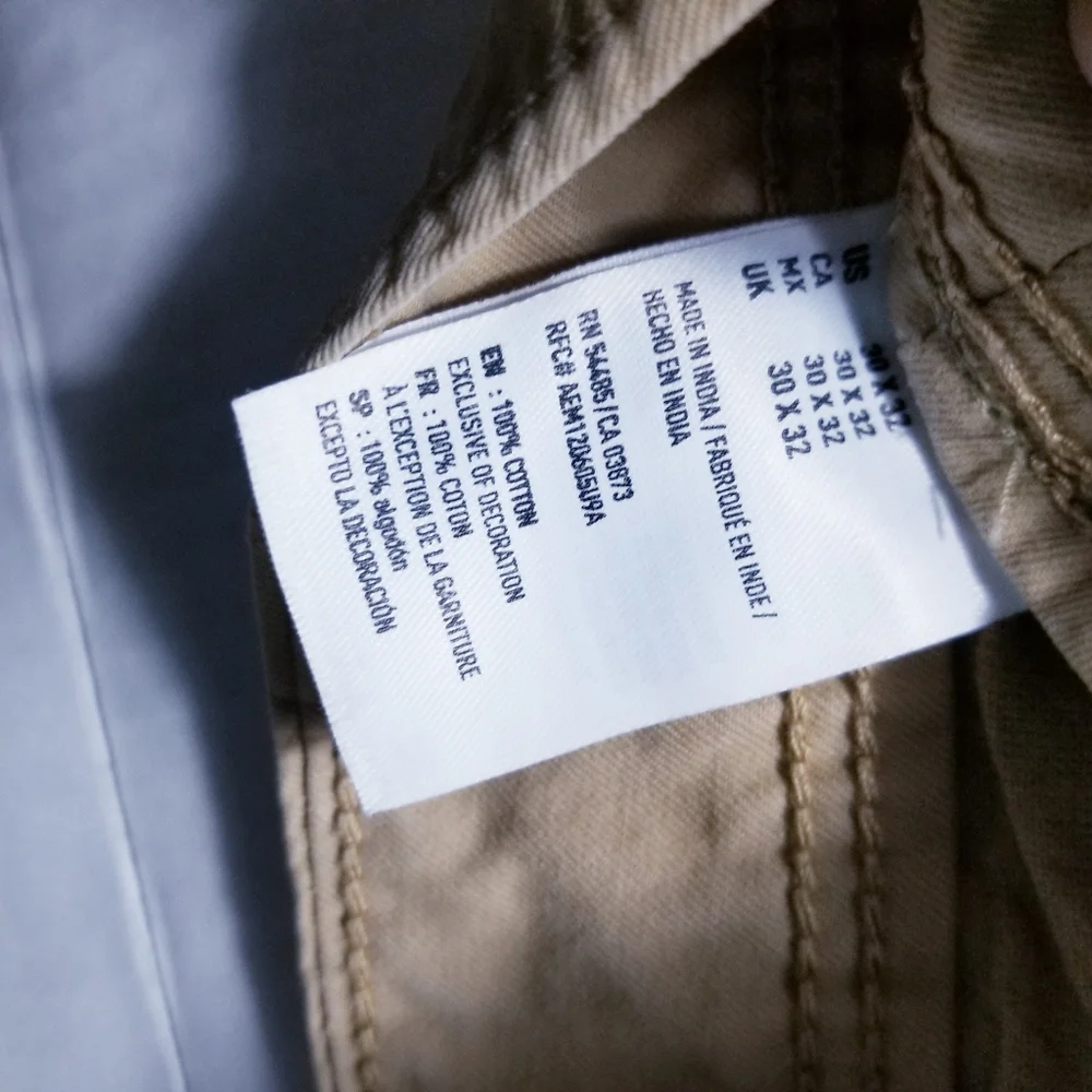 AMERICAN EAGLE OUTFITTERS MEN'S KHAKI ORIGINAL STRAIGHT DRESS PANTS SIZE 30X32